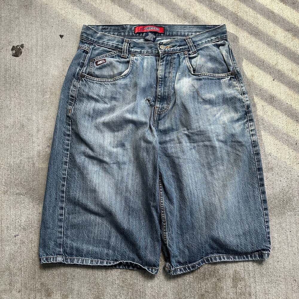 Mecca Y2K Baggy Fit Distressed Denim Jorts